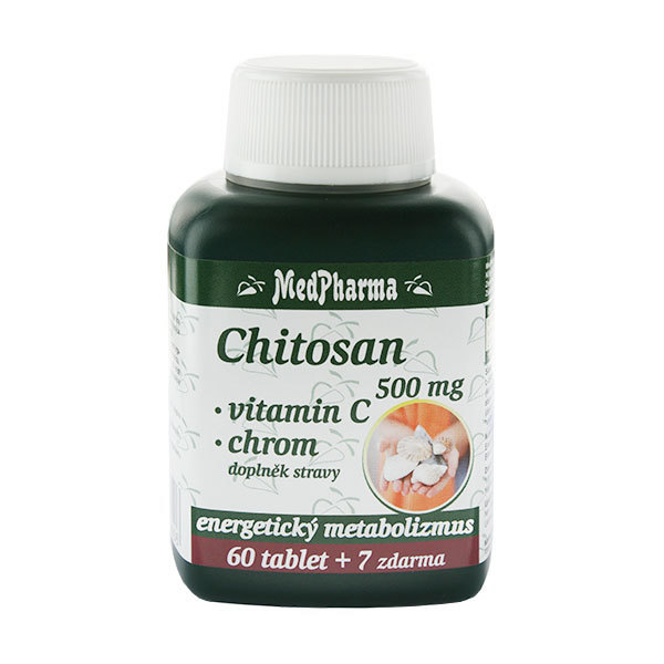 MedPharma Chitosan 500 mg + vitamín C + chrom 60 tbl. + 7 tbl. ZDARMA