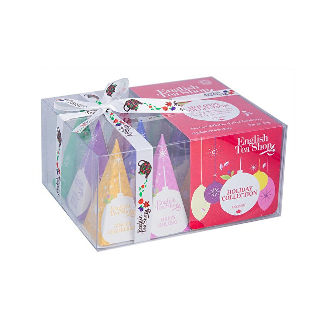 English Tea Shop Dárková vánoční krabička Červené ozdoby BIO 12 pyramidek