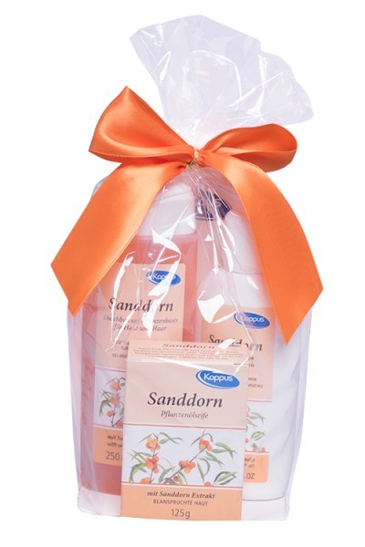 Kappus Dárkový balíček Rakytník (tělový šampon 250 ml, tělové mléko 200 ml, tuhé mýdlo 125 g)