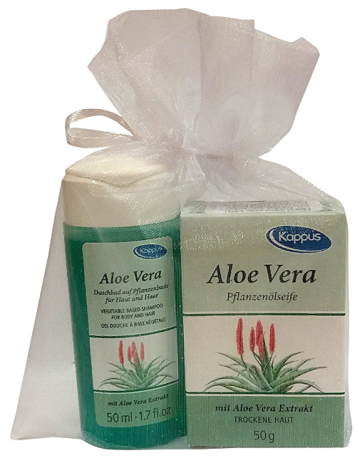Kappus Dárkový balíček v organze Aloe vera (tělový šampon 50 ml, tuhé mýdlo 50 g)