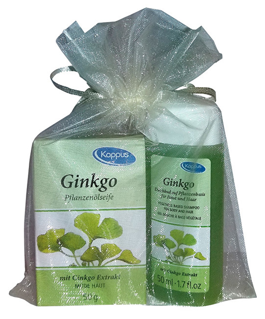 Kappus Dárkový balíček v organze Ginkgo (tělový šampon 50 ml, tuhé mýdlo 50 g)