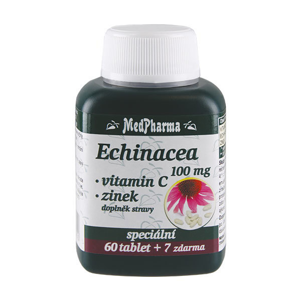 MedPharma Echinacea 100 mg + vitamín C + zinek 60 tbl. + 7 tbl. ZDARMA
