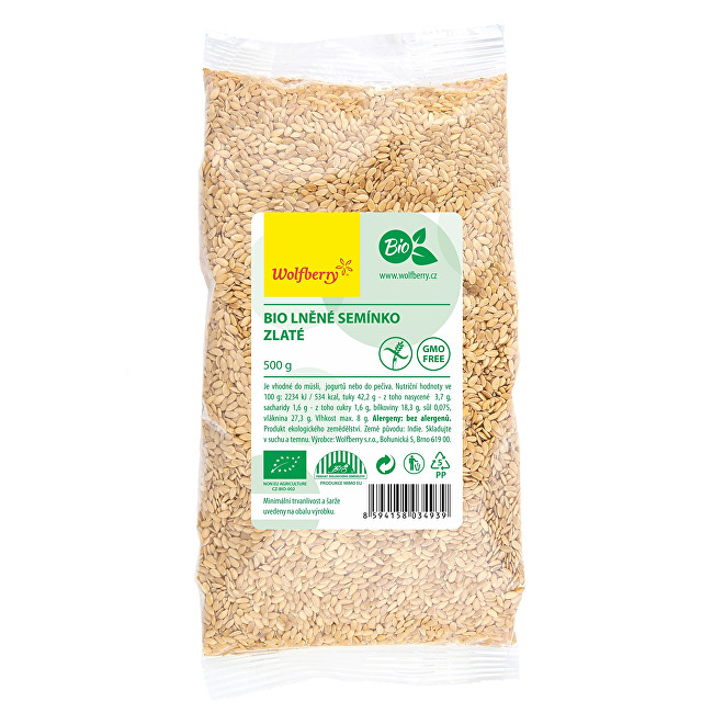 Zobrazit detail výrobku Wolfberry Lněné semínko zlaté BIO 500 g Zobrazit detail výrobku Wolfberry Lněné semínko zlaté BIO 500 g