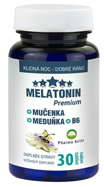 Pharma Activ Melatonin Premium Mučenka Meduňka B6 30 tablet