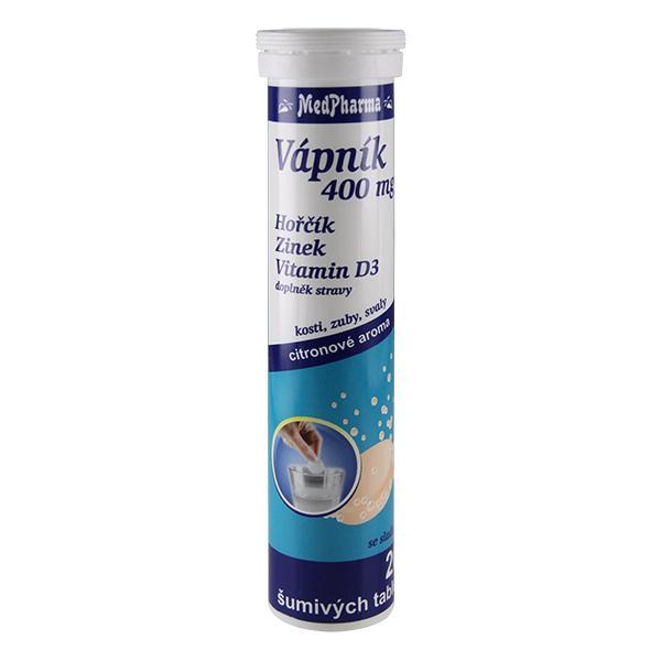 Zobrazit detail výrobku MedPharma Vápník 400 mg + hořčík + zinek + vitamín D3 20 šumivých tbl. Zobrazit detail výrobku MedPharma Vápník 400 mg + hořčík + zinek + vitamín D3 20 šumivých tbl.