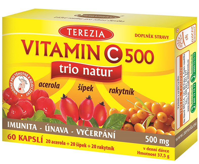 Terezia Company Vitamin C TRIO NATUR 500 mg 60 kapslí