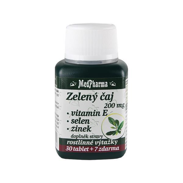 MedPharma Zelený čaj 200 mg + vitamín E + selen + zinek 30 tbl. + 7 tbl. ZDARMA