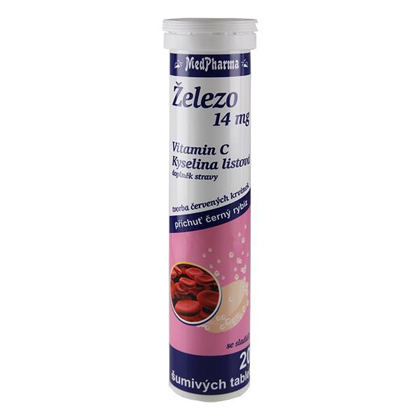 Zobrazit detail výrobku MedPharma Železo 14 mg + vit.C + kys.listová tbl.eff.20 Zobrazit detail výrobku MedPharma Železo 14 mg + vit.C + kys.listová tbl.eff.20