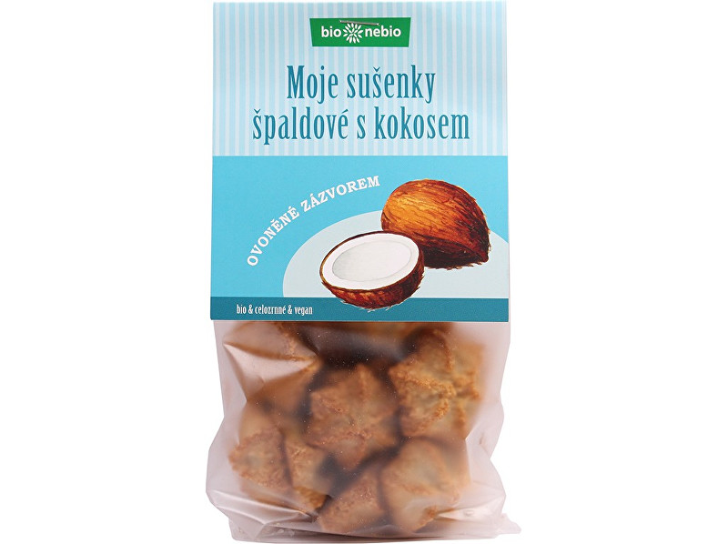 Zobrazit detail výrobku Bio nebio s. r. o. Bio moje sušenky kokosové 130g Zobrazit detail výrobku Bio nebio s. r. o. Bio moje sušenky kokosové 130g