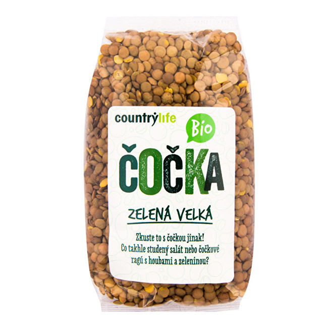 Country Life Čočka zelená velká BIO 0,5 kg