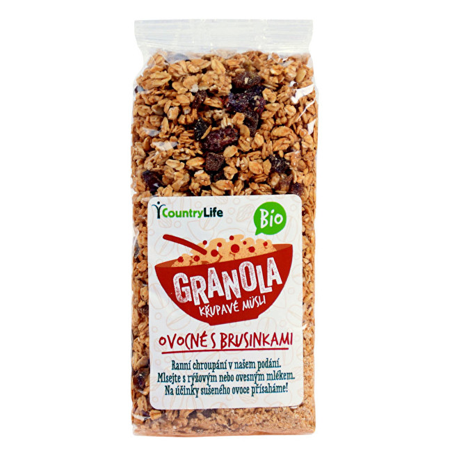 Country Life Granola - Křupavé müsli ovocné s klikvou BIO 350 g