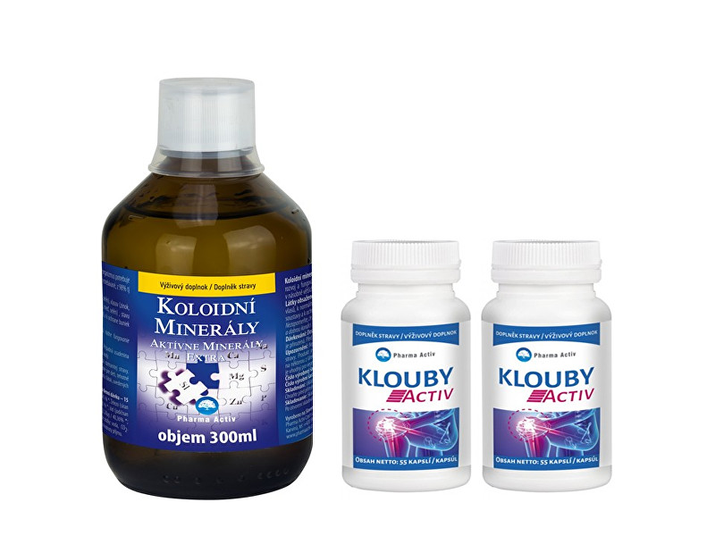 Pharma Activ Koloidní minerály 300 ml + 2 x Klouby Activ 55 kapslí