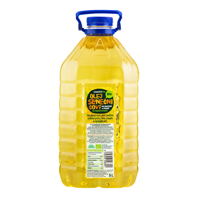 Country Life Olej slunečnicový dezodorizovaný na smažení a pečení BIO 5 litrů