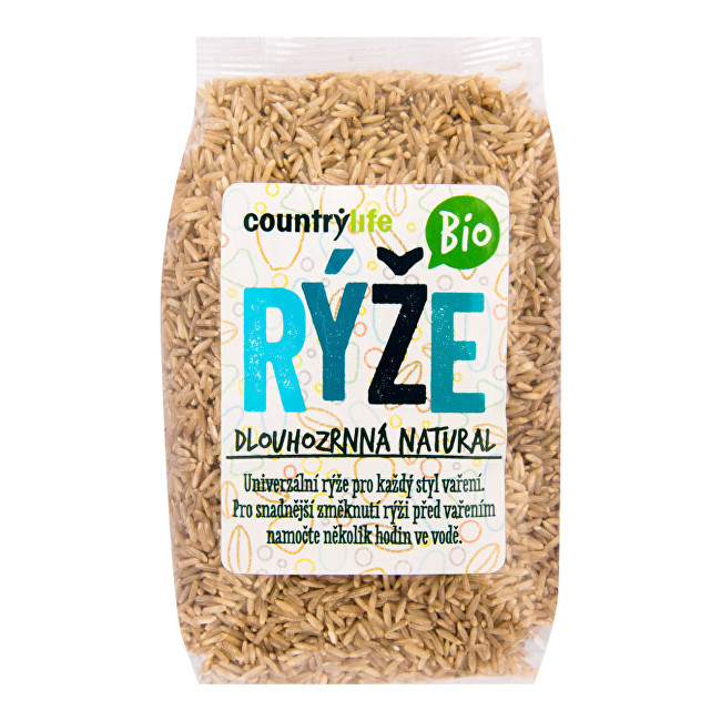 Country Life Rýže dlouhozrnná natural BIO 0,5 kg