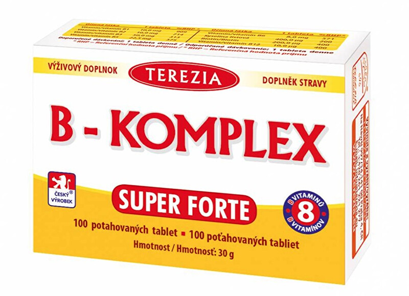 Zobrazit detail výrobku Terezia Company B-Komplex Super Forte+ 100 tablet Zobrazit detail výrobku Terezia Company B-Komplex Super Forte+ 100 tablet