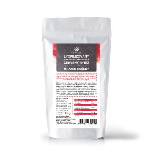 Zobrazit detail výrobku Allnature Červený rybíz sušený mrazem 15 g Zobrazit detail výrobku Allnature Červený rybíz sušený mrazem 15 g
