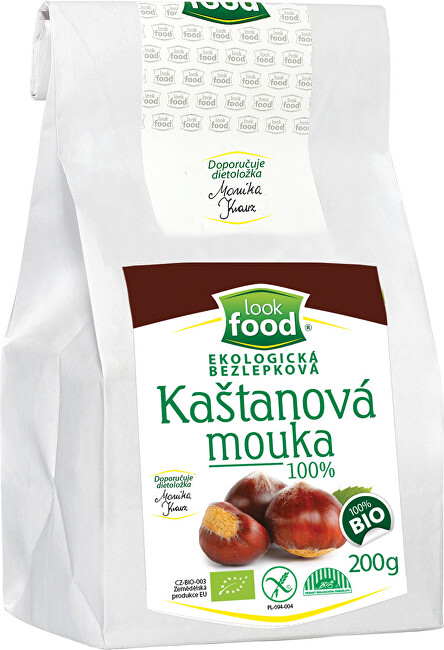 Zobrazit detail výrobku Look food s.r.o Ekologická bezlepková kaštanová mouka 100% 200g BIO Zobrazit detail výrobku Look food s.r.o Ekologická bezlepková kaštanová mouka 100% 200g BIO