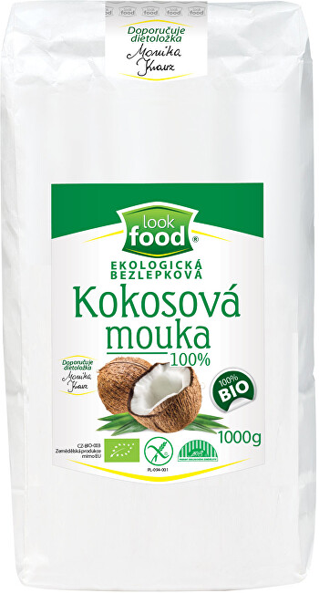 Zobrazit detail výrobku Look food s.r.o Ekologická bezlepková kokosová mouka 100% 1000g BIO Zobrazit detail výrobku Look food s.r.o Ekologická bezlepková kokosová mouka 100% 1000g BIO