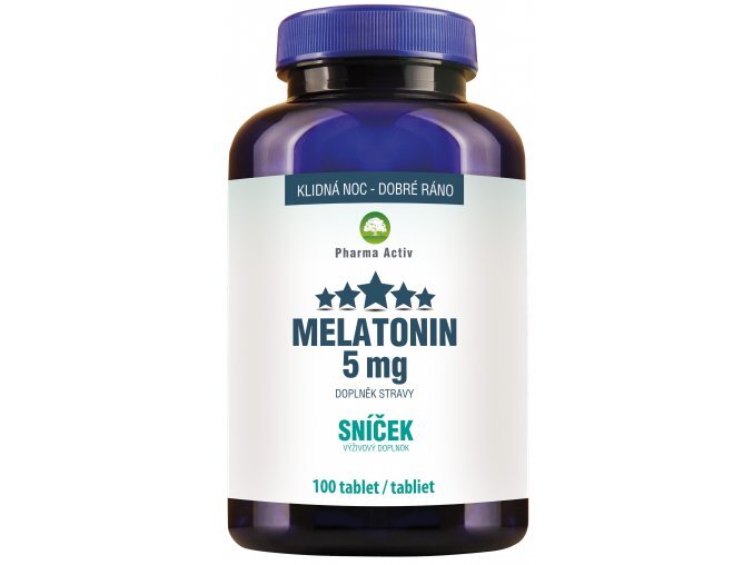 Zobrazit detail výrobku Pharma Activ Melatonin 5mg Sníček 100 tablet Zobrazit detail výrobku Pharma Activ Melatonin 5mg Sníček 100 tablet