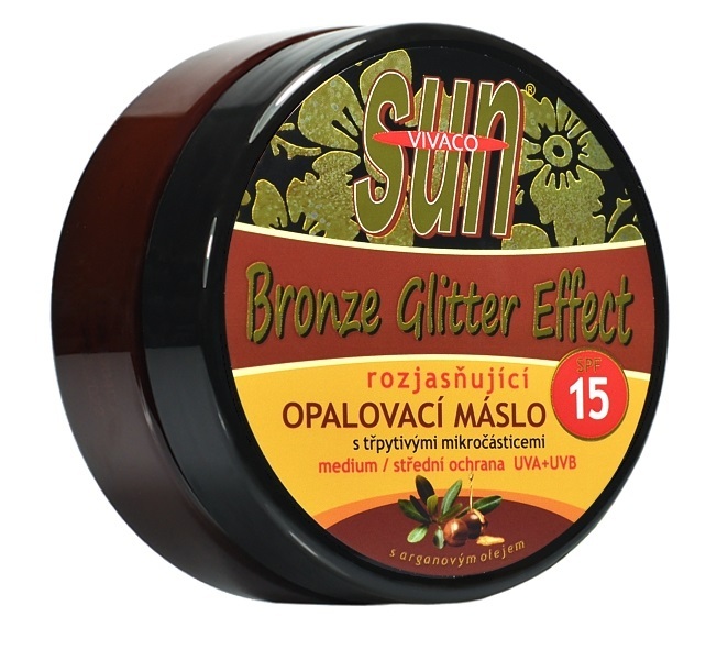 Zobrazit detail výrobku SUN Opalovací máslo Argan bronzer glitter OF 15 200 ml Zobrazit detail výrobku SUN Opalovací máslo Argan bronzer glitter OF 15 200 ml