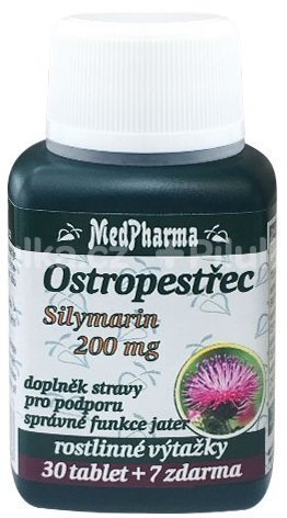 MedPharma Ostropestřec silymarin 200 mg 30 tbl. + 7 tbl. ZDARMA