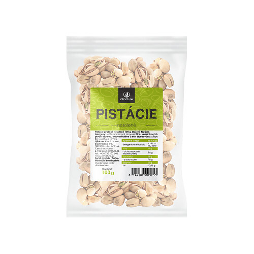 Zobrazit detail výrobku Allnature Pistácie pražené nesolené 100 g Zobrazit detail výrobku Allnature Pistácie pražené nesolené 100 g