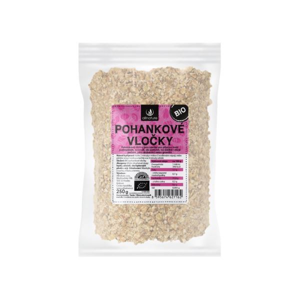 Zobrazit detail výrobku Allnature Pohankové vločky BIO 250 g Allnature Zobrazit detail výrobku Allnature Pohankové vločky BIO 250 g Allnature