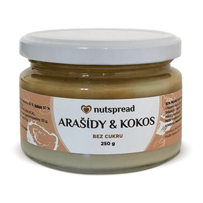 Zobrazit detail výrobku Nutspread 100% kokosovo-arašídové máslo Nutspread 250 g Zobrazit detail výrobku Nutspread 100% kokosovo-arašídové máslo Nutspread 250 g