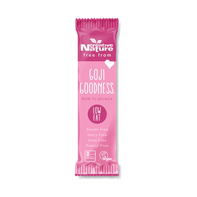 Zobrazit detail výrobku Creative Nature Creative Nature Raw Flapjack s goji 38 g Zobrazit detail výrobku Creative Nature Creative Nature Raw Flapjack s goji 38 g