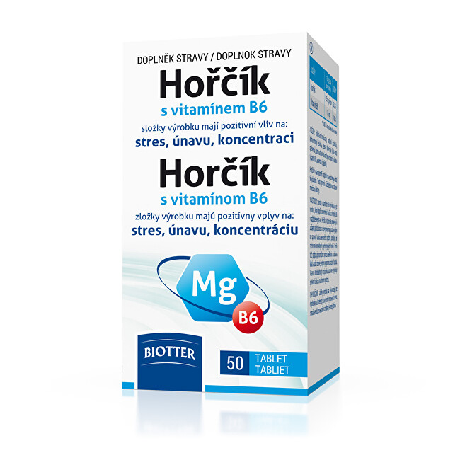 Zobrazit detail výrobku Biotter Pharma Hořčík 125 mg s vitamínem B6 50 tablet Zobrazit detail výrobku Biotter Pharma Hořčík 125 mg s vitamínem B6 50 tablet