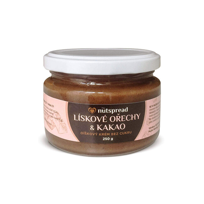 Zobrazit detail výrobku Nutspread Lískooříškové máslo s kakaem Nutspread 250 g Zobrazit detail výrobku Nutspread Lískooříškové máslo s kakaem Nutspread 250 g