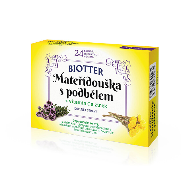 Zobrazit detail výrobku Biotter Pharma Mateřídouška s podbělem 24 tablet Zobrazit detail výrobku Biotter Pharma Mateřídouška s podbělem 24 tablet