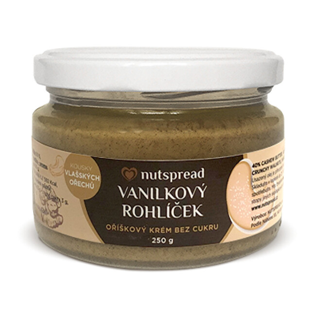 Zobrazit detail výrobku Nutspread Oříškové máslo Vanilkový rohlíček Nutspread 250 g Zobrazit detail výrobku Nutspread Oříškové máslo Vanilkový rohlíček Nutspread 250 g