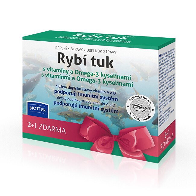 Zobrazit detail výrobku Biotter Pharma Rybí tuk s vitamíny a Omega-3 kyselinami 3 x 60 pastilek Zobrazit detail výrobku Biotter Pharma Rybí tuk s vitamíny a Omega-3 kyselinami 3 x 60 pastilek
