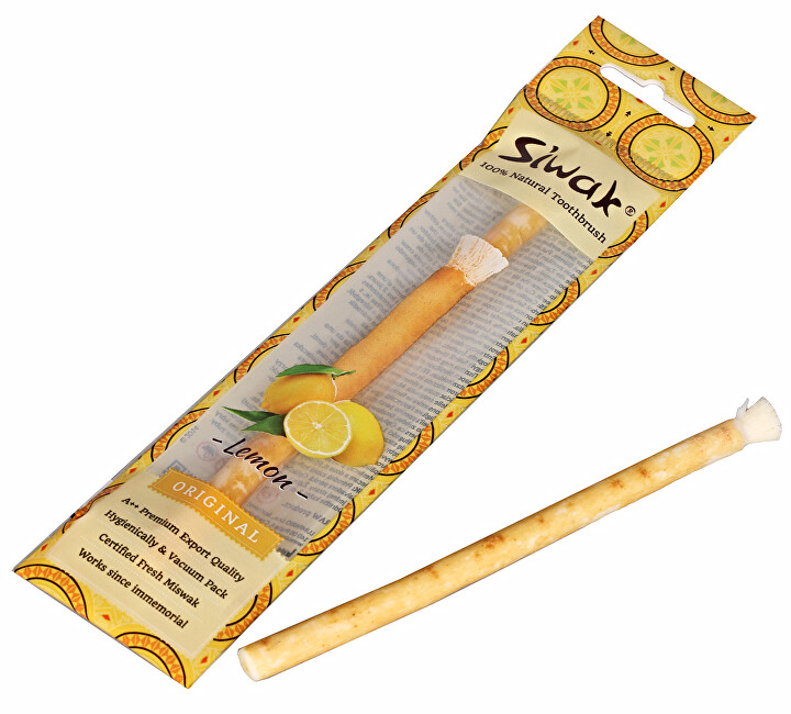 Zobrazit detail výrobku Siwak Přírodní zubní kartáček s příchutí citrónu Zobrazit detail výrobku Siwak Přírodní zubní kartáček s příchutí citrónu