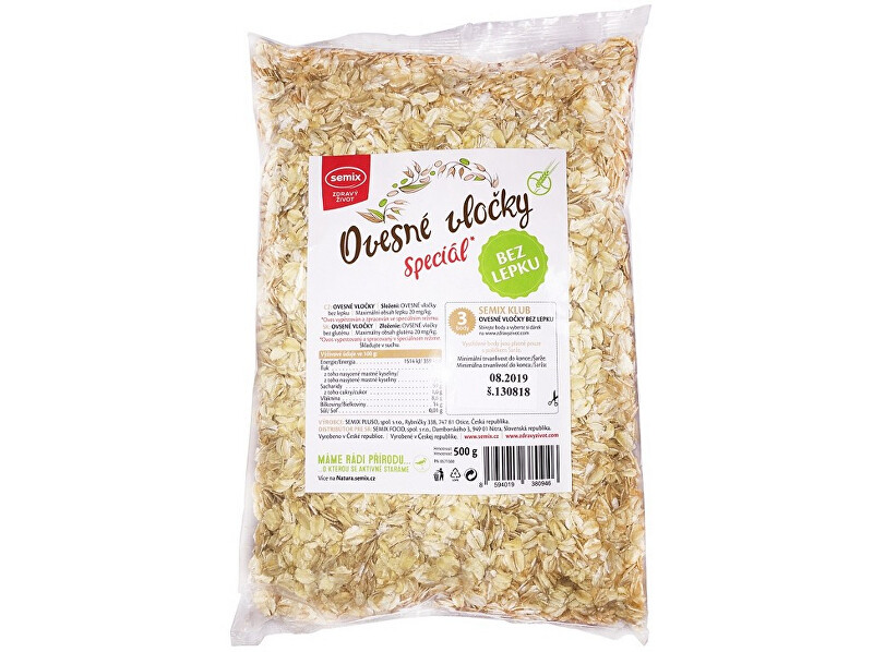 Zobrazit detail výrobku Semix Speciál ovesné vločky bez lepku 500g Zobrazit detail výrobku Semix Speciál ovesné vločky bez lepku 500g