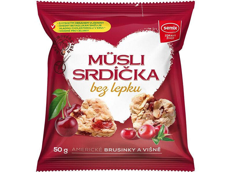 Zobrazit detail výrobku Semix Srdíčka s brusinkami a višněmi 50 g Zobrazit detail výrobku Semix Srdíčka s brusinkami a višněmi 50 g
