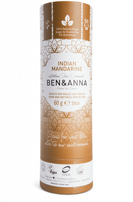 BEN & ANNA Tuhý deodorant BIO 60 g - Indická mandarinka