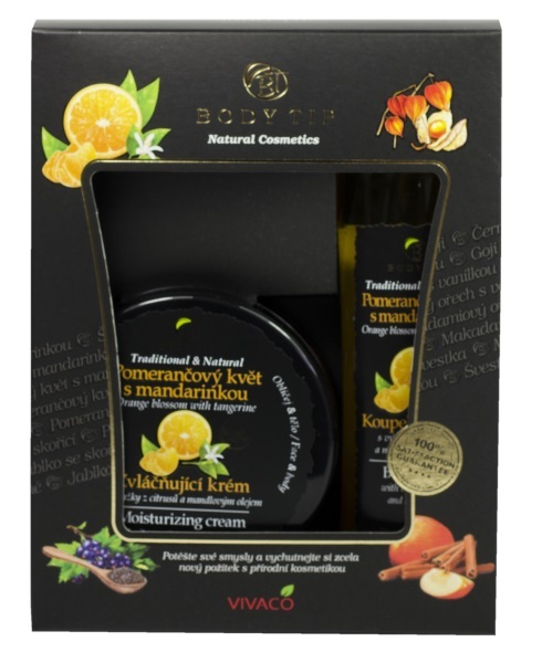 Body tip Dárková kazeta Pomerančový květ s mandarinkou - Zvláčňující krém 200 ml + Pěna do koupele 200 ml