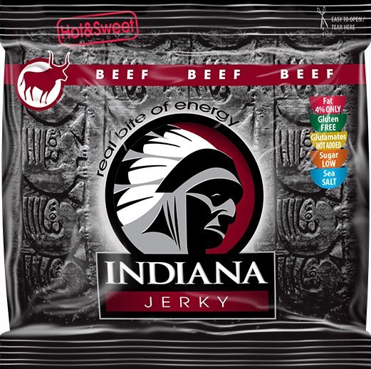 Zobrazit detail výrobku Indiana Indiana Jerky beef (hovězí) Hot & Sweet 60 g Zobrazit detail výrobku Indiana Indiana Jerky beef (hovězí) Hot & Sweet 60 g