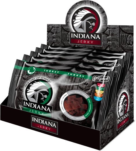 Zobrazit detail výrobku Indiana Indiana Jerky turkey (krůtí) Original 500 g - display Zobrazit detail výrobku Indiana Indiana Jerky turkey (krůtí) Original 500 g - display
