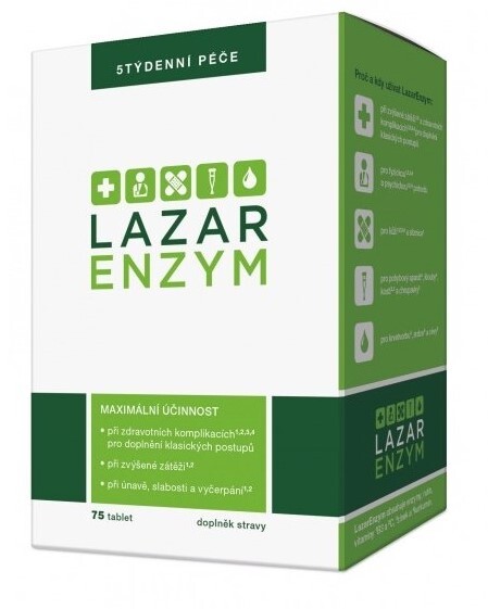 Zobrazit detail výrobku LazarEnzym LazarEnzym 75 tablet Zobrazit detail výrobku LazarEnzym LazarEnzym 75 tablet