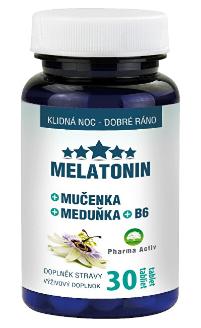 Zobrazit detail výrobku Pharma Activ Melatonin Mučenka Meduňka B6 30 tablet Zobrazit detail výrobku Pharma Activ Melatonin Mučenka Meduňka B6 30 tablet