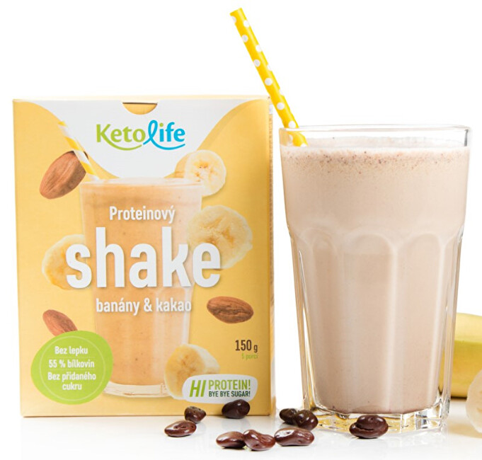 KetoLife Proteinový shake - Banány a kakao 5 x 30 g