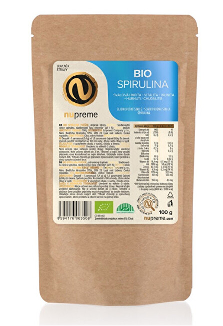 Zobrazit detail výrobku Nupreme Spirulina 100 g prášek BIO NUPREME Zobrazit detail výrobku Nupreme Spirulina 100 g prášek BIO NUPREME