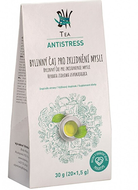Zobrazit detail výrobku Body Wraps s.r.o. BW Tea Antistress - Bylinný čaj pro uklidnění 20 sáčků Zobrazit detail výrobku Body Wraps s.r.o. BW Tea Antistress - Bylinný čaj pro uklidnění 20 sáčků