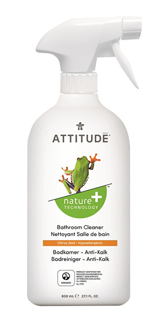 Zobrazit detail výrobku ATTITUDE Nature+ Čistič na koupelny ATTITUDE s vůní citronové kůry s rozprašovačem 800 ml - SLEVA - poškozená etiketa Zobrazit detail výrobku ATTITUDE Nature+ Čistič na koupelny ATTITUDE s vůní citronové kůry s rozprašovačem 800 ml - SLEVA - poškozená etiketa