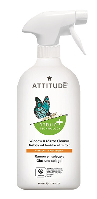 Zobrazit detail výrobku ATTITUDE Nature+ Čistič na sklo a zrcadla ATTITUDE s vůní citronové kůry s rozprašovačem 800 ml Zobrazit detail výrobku ATTITUDE Nature+ Čistič na sklo a zrcadla ATTITUDE s vůní citronové kůry s rozprašovačem 800 ml