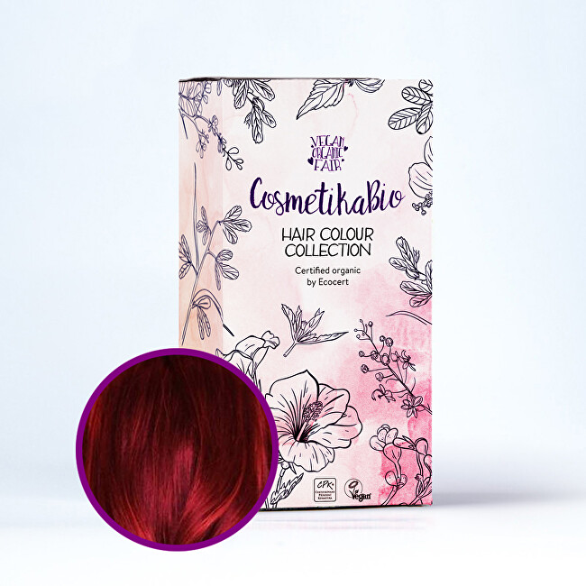 Zobrazit detail výrobku Cosmetikabio Cosmetikabio Hennová barva, vínově červená 100 g Zobrazit detail výrobku Cosmetikabio Cosmetikabio Hennová barva, vínově červená 100 g