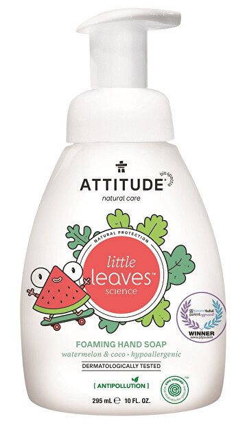Zobrazit detail výrobku ATTITUDE Dětské pěnivé mýdlo na ruce ATTITUDE Little leaves s vůní melounu a kokosu 295 ml Zobrazit detail výrobku ATTITUDE Dětské pěnivé mýdlo na ruce ATTITUDE Little leaves s vůní melounu a kokosu 295 ml